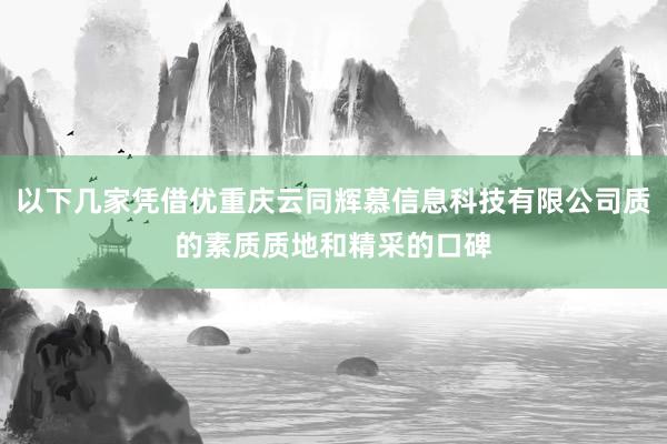 以下几家凭借优重庆云同辉慕信息科技有限公司质的素质质地和精采的口碑